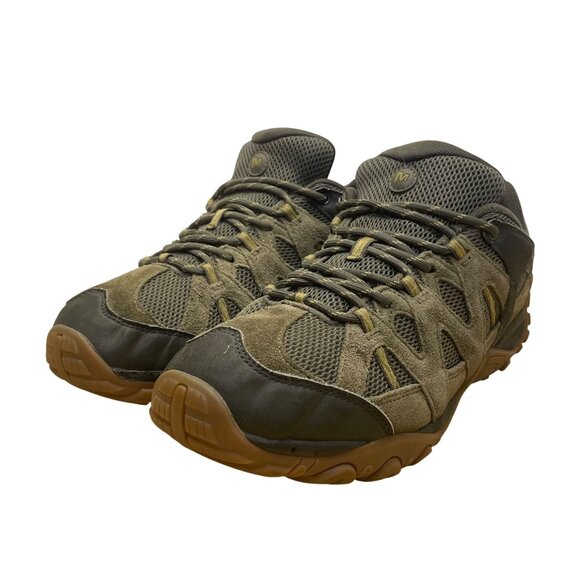 Merrell Men’s Olive/Moss Mesh & Suede Performance Outdoor Hiking Shoes Size 10.5 - Picture 3 of 9